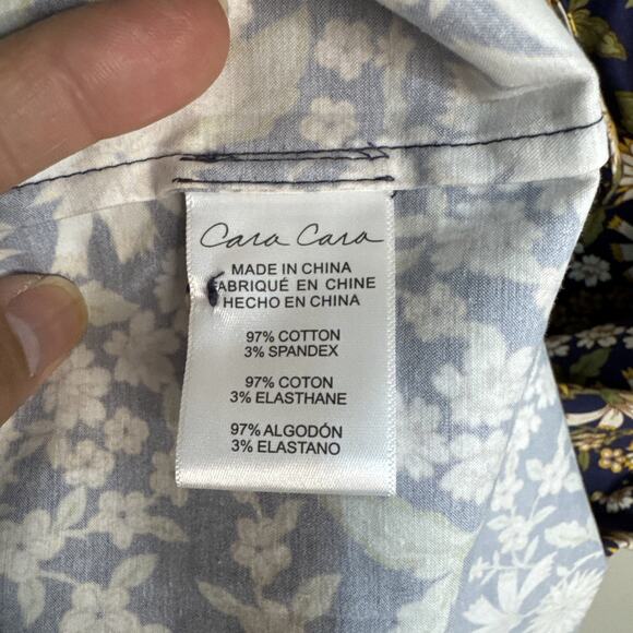 Cara Cara Hutton Dress in Millerfleur Evening Blue Yellow Floral Midi Size M - Picture 13 of 16